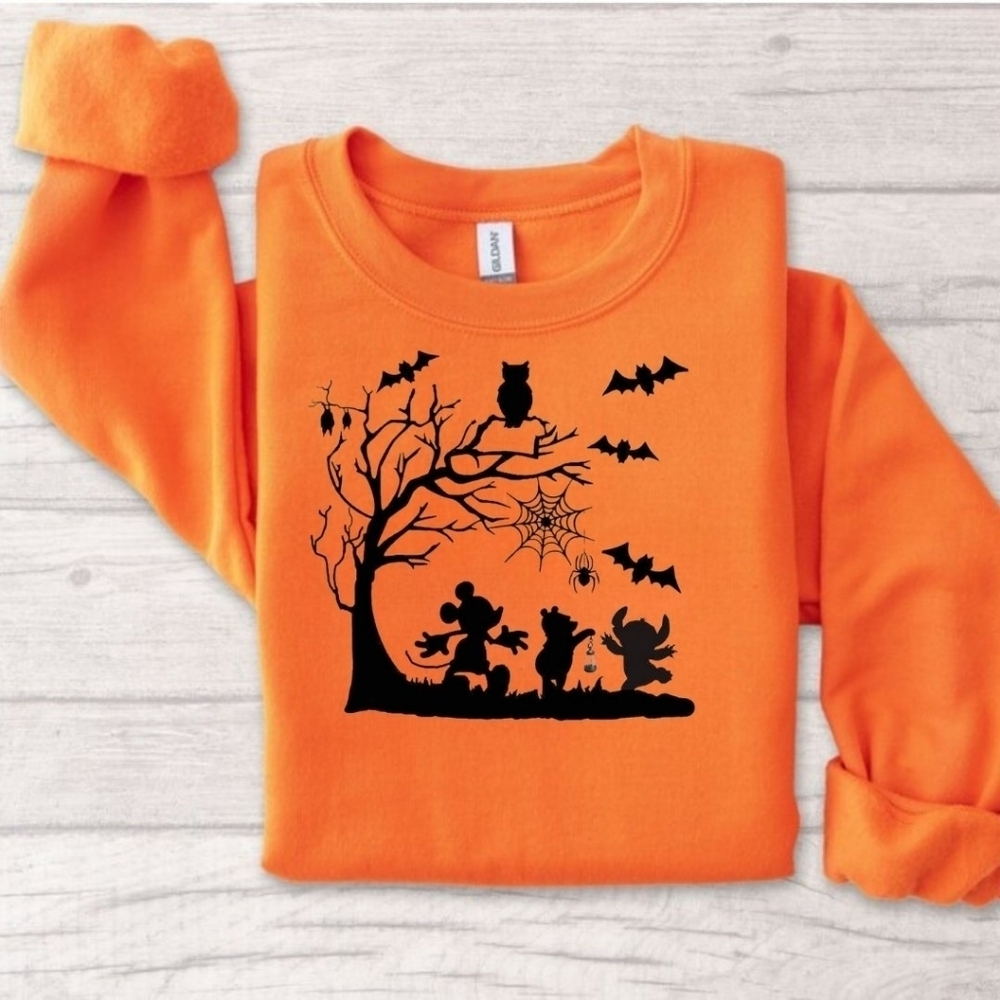 Disney Halloween Sweatshirt Sweater Hand Crafted